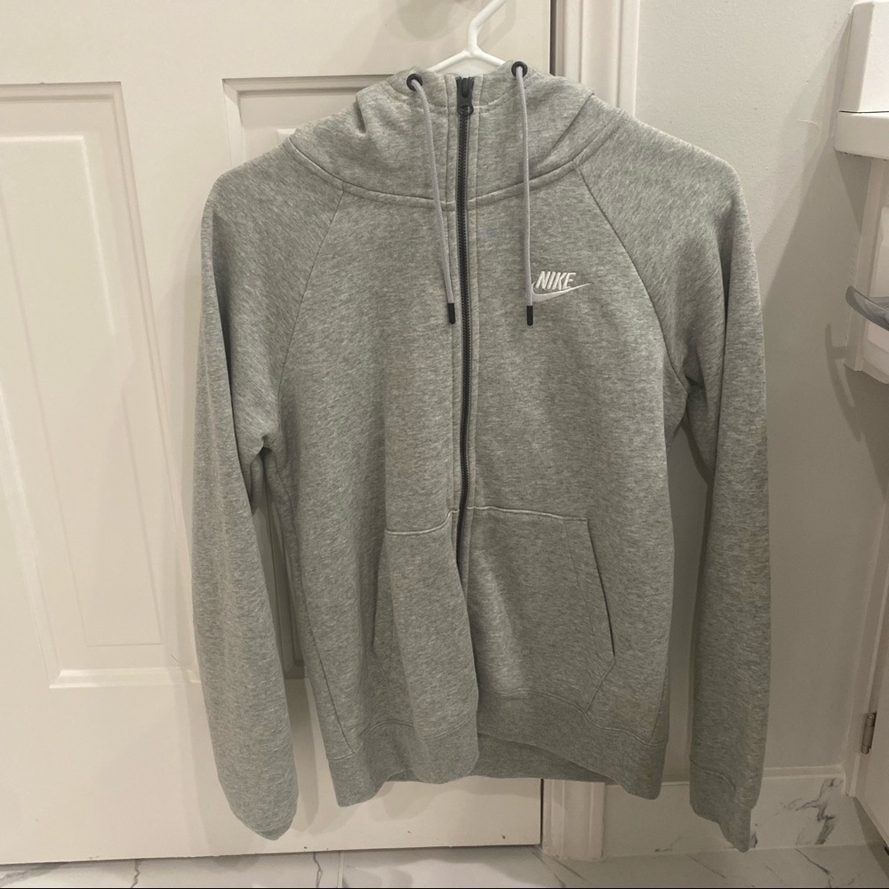 nike fleece hooded zip up jacket